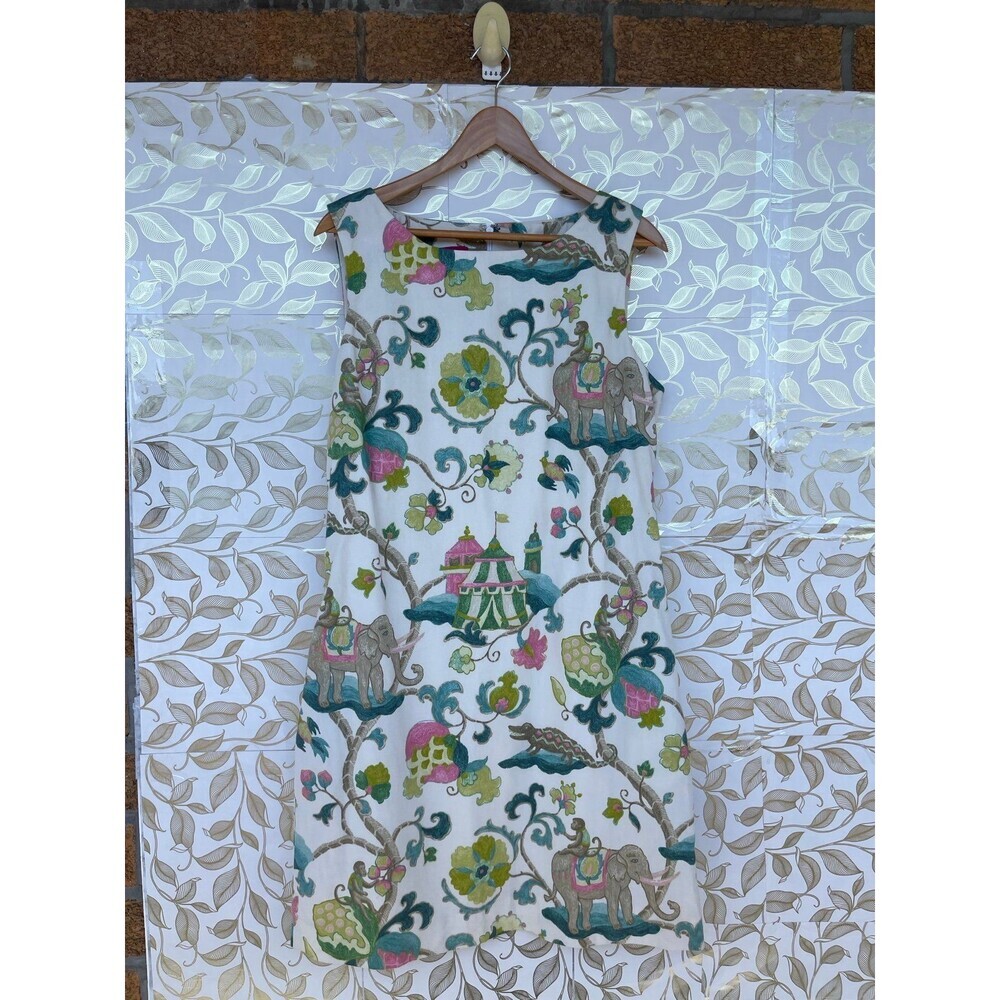 B Collection Jungle Toile Dress 10 Grandmillennial Whimsical Safari Boutique